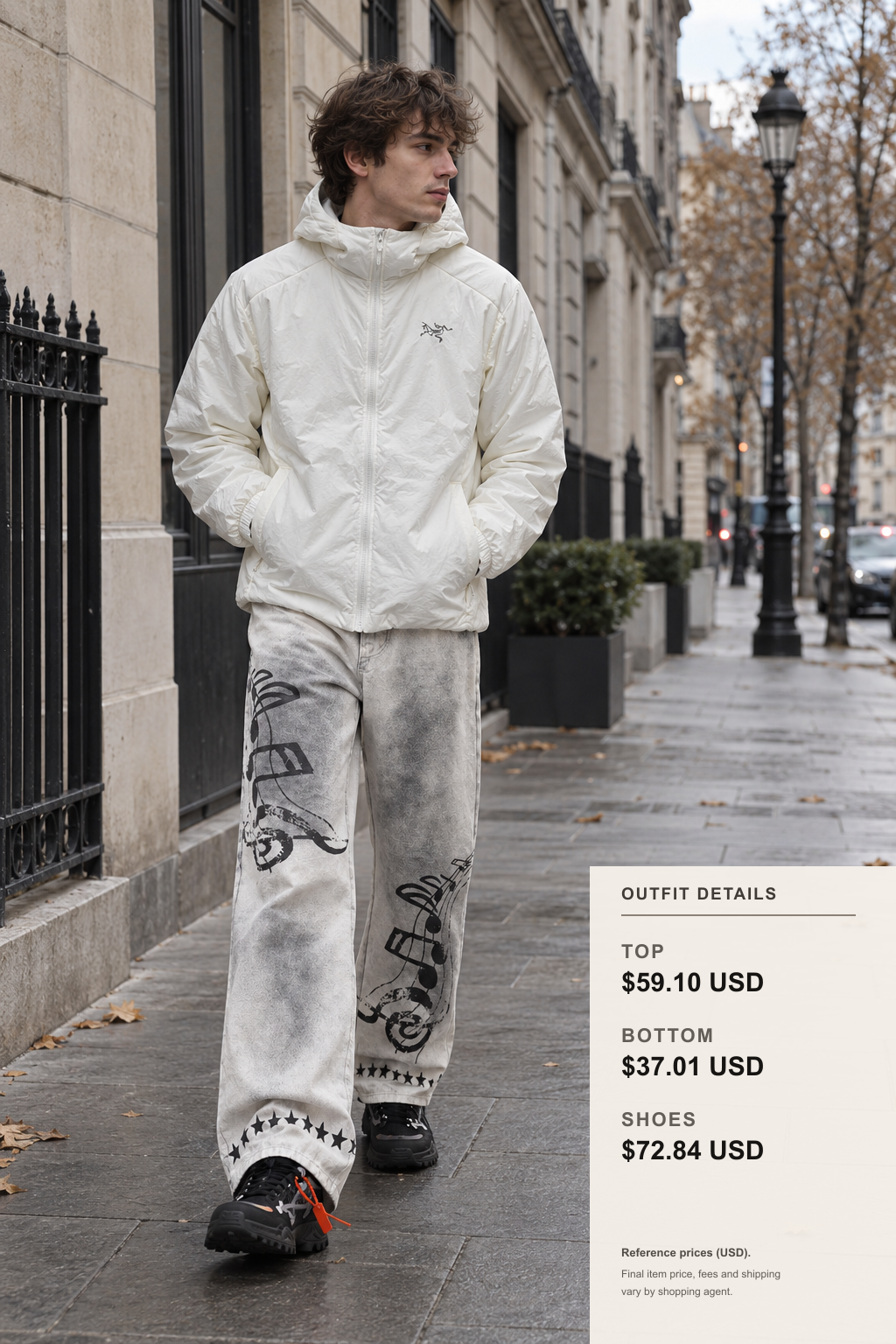 Off White Jacket: 3 Fall-Winter Layering Plans outfit 2 full-body street style for fashionreps