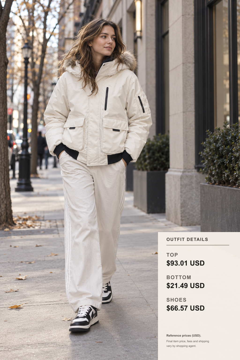 Off White Jacket: 3 Fall-Winter Layering Plans outfit 1 full-body street style for fashionreps