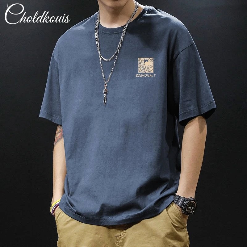 Foreign Trade Blue T-Shirt in Casual Streetwear Style Review: A $5.97 Drop-Shoulder Cotton Tee, Five Washes In